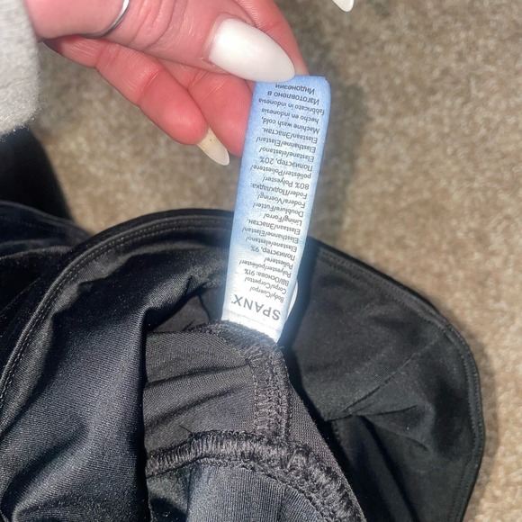 SPANX pants velour velvet feel Long/Tall XS Small black compression skinny - Picture 7 of 8